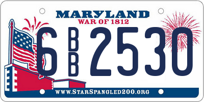 MD license plate 6BB2530