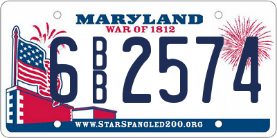 MD license plate 6BB2574