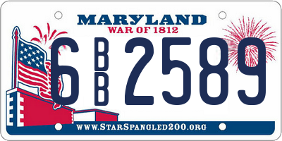 MD license plate 6BB2589
