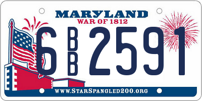 MD license plate 6BB2591