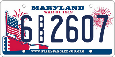 MD license plate 6BB2607