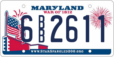 MD license plate 6BB2611