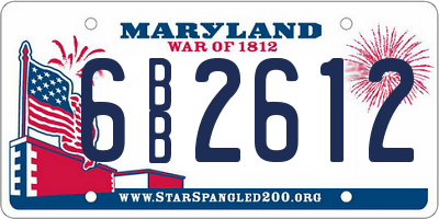 MD license plate 6BB2612