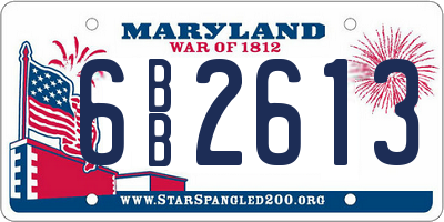 MD license plate 6BB2613