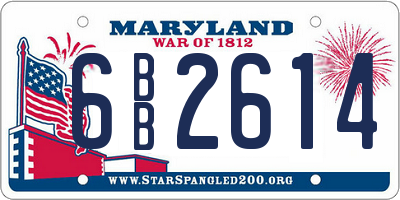 MD license plate 6BB2614