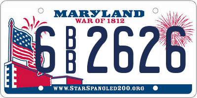 MD license plate 6BB2626