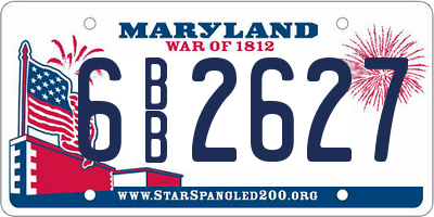 MD license plate 6BB2627