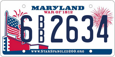 MD license plate 6BB2634
