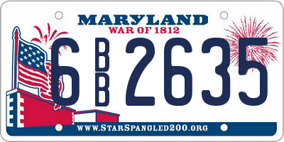 MD license plate 6BB2635