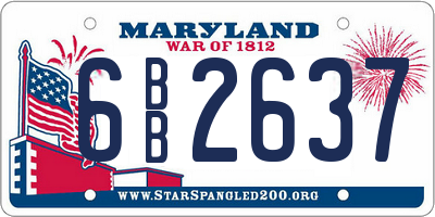 MD license plate 6BB2637