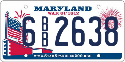 MD license plate 6BB2638