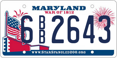 MD license plate 6BB2643