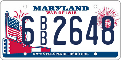MD license plate 6BB2648