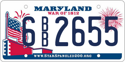 MD license plate 6BB2655