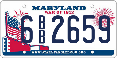 MD license plate 6BB2659