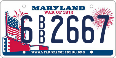MD license plate 6BB2667