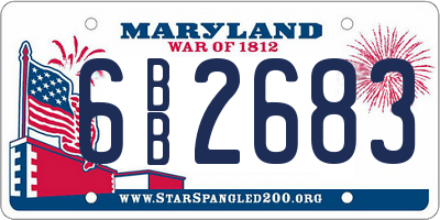 MD license plate 6BB2683