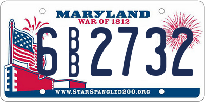 MD license plate 6BB2732