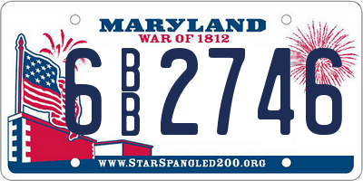 MD license plate 6BB2746