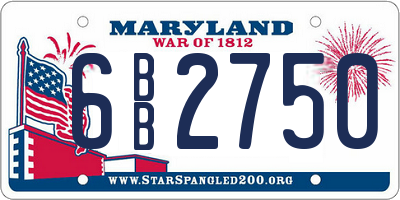 MD license plate 6BB2750