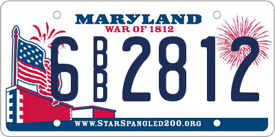MD license plate 6BB2812