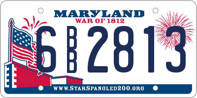 MD license plate 6BB2813