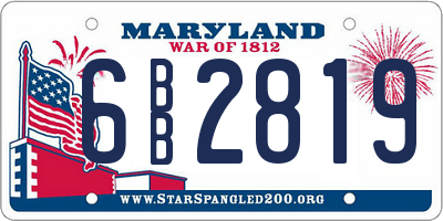 MD license plate 6BB2819