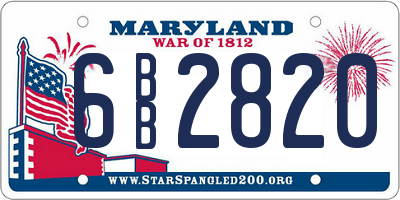 MD license plate 6BB2820