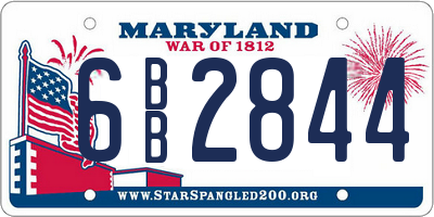 MD license plate 6BB2844