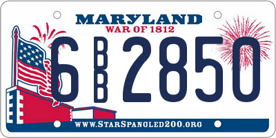 MD license plate 6BB2850