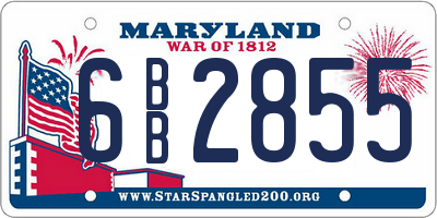 MD license plate 6BB2855