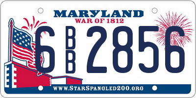 MD license plate 6BB2856