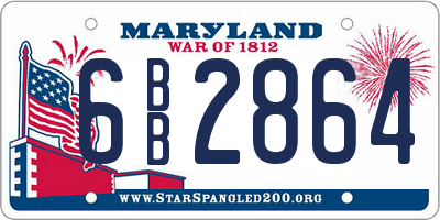 MD license plate 6BB2864