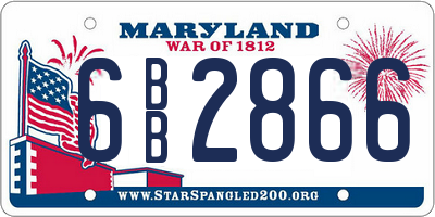MD license plate 6BB2866