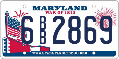 MD license plate 6BB2869