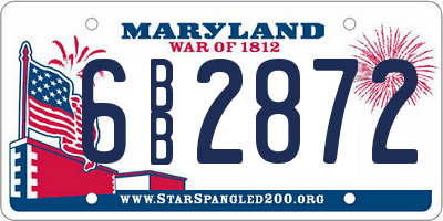 MD license plate 6BB2872