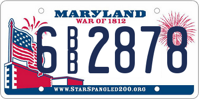 MD license plate 6BB2878