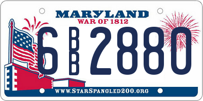 MD license plate 6BB2880