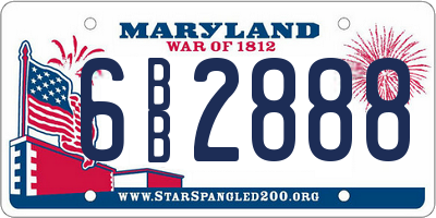 MD license plate 6BB2888