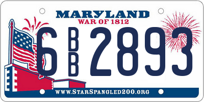 MD license plate 6BB2893