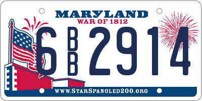 MD license plate 6BB2914