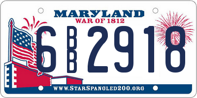 MD license plate 6BB2918
