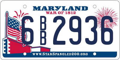 MD license plate 6BB2936