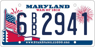 MD license plate 6BB2941