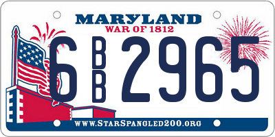 MD license plate 6BB2965