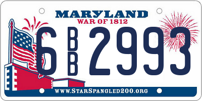 MD license plate 6BB2993