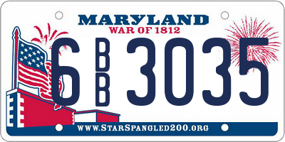 MD license plate 6BB3035