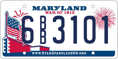 MD license plate 6BB3101