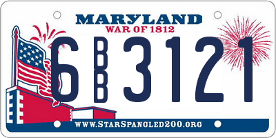 MD license plate 6BB3121