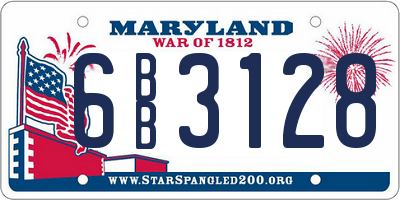 MD license plate 6BB3128